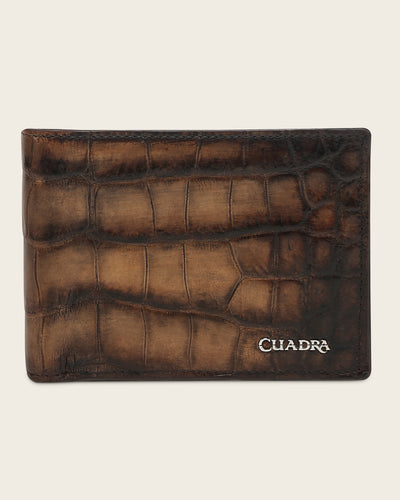 Limited Edition Men's Brown Genuine Alligator Leather Wallet - Cuadra 35th Anniversary