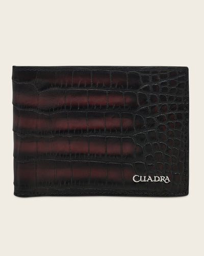 Limited Edition Men's Wine Genuine Alligator Leather Wallet - Cuadra 35th Anniversary